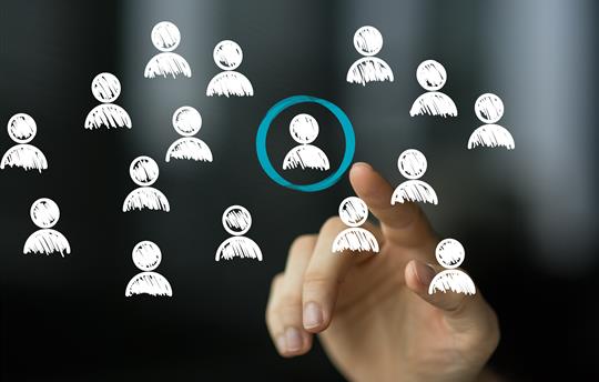 person circling individual person graphics