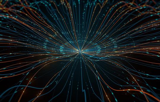 3d render of data centralization concept