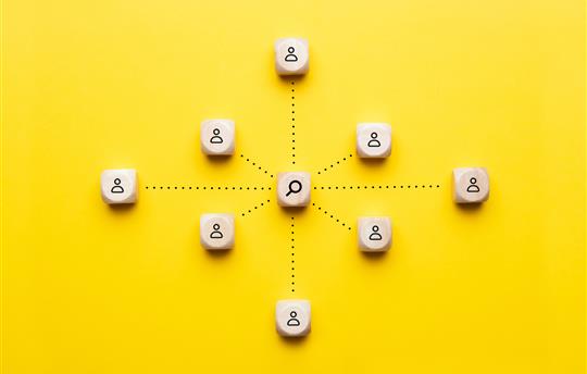 yellow background research icons