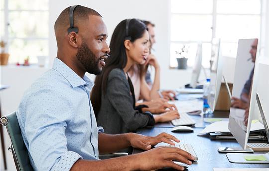 customer service members on the phone