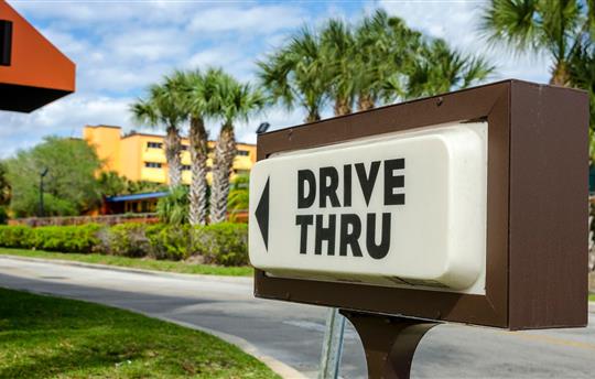 drive thru sign for a fast food restaurant