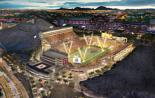 aerial view of the ASU stadium