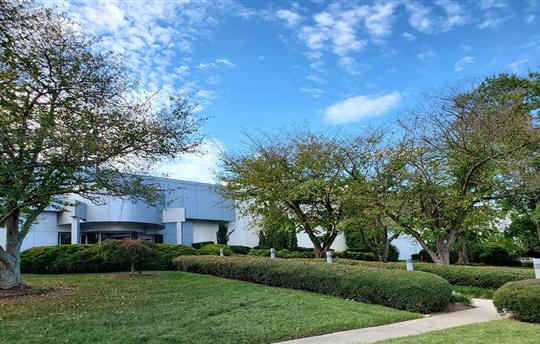 exterior shot of the front of RRD's packaging facility in Durham North Carolina